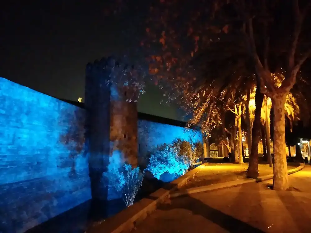 The medieval wall by the Portal de Santa Madrona