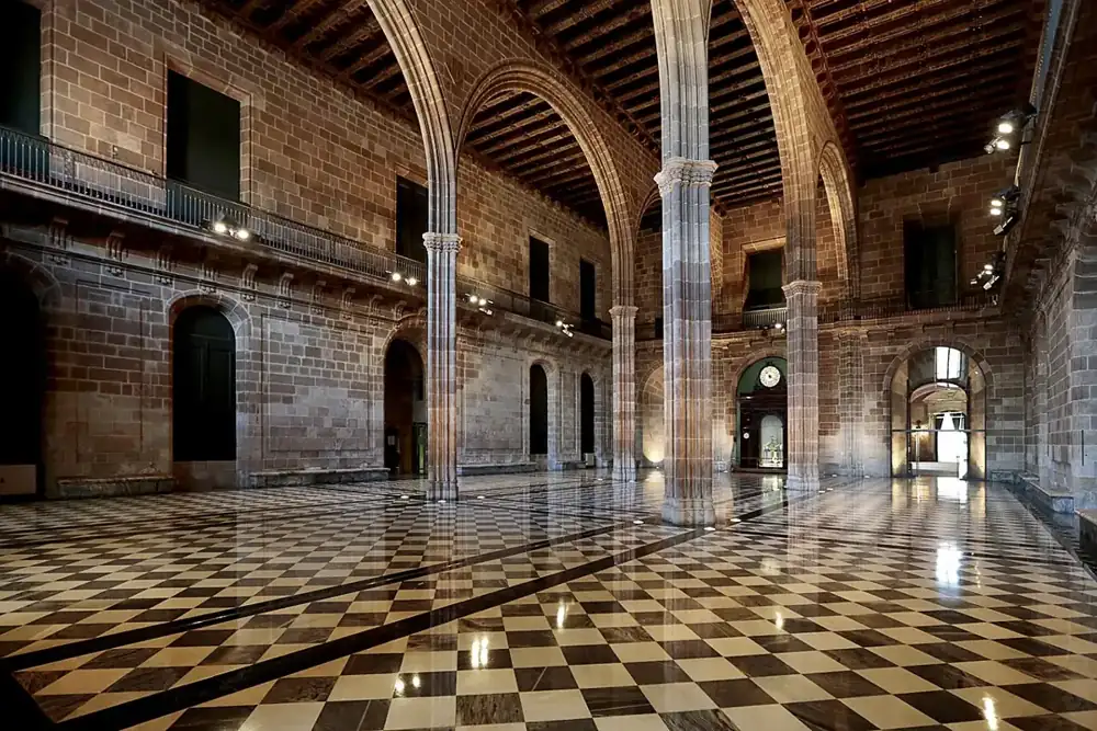 The Gothic hall of the Llotja de Mar