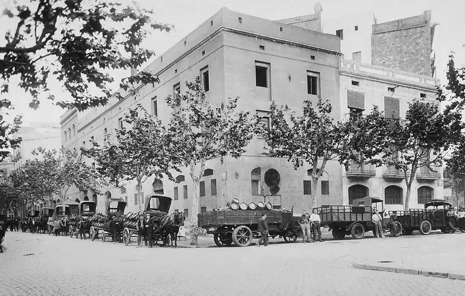 The old Moritz brewery building in Barcelona