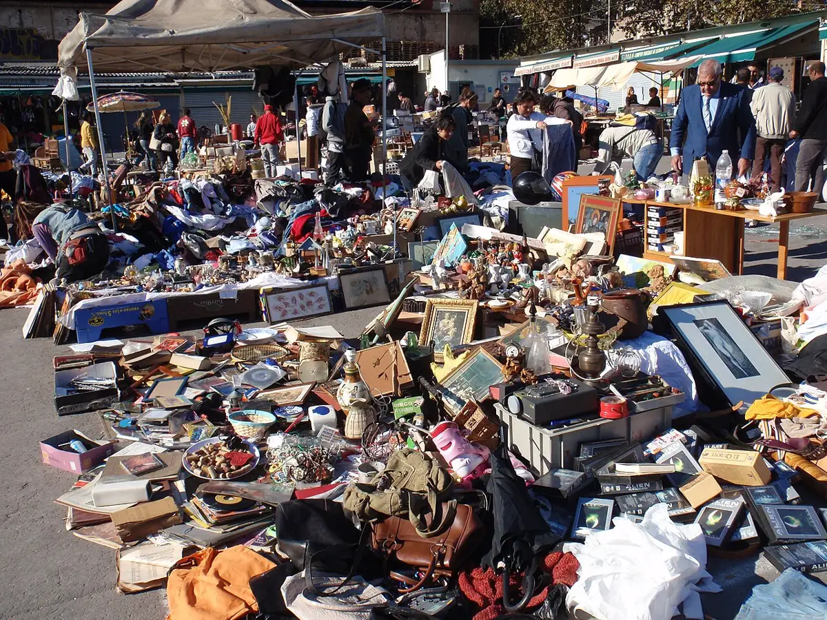 Second-hand goods at the Encants market in Barcelona