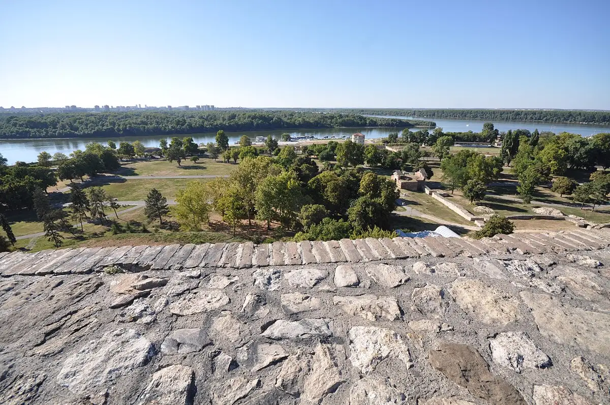 The Sava meets the Danube, seen from Belgrade Fortress
