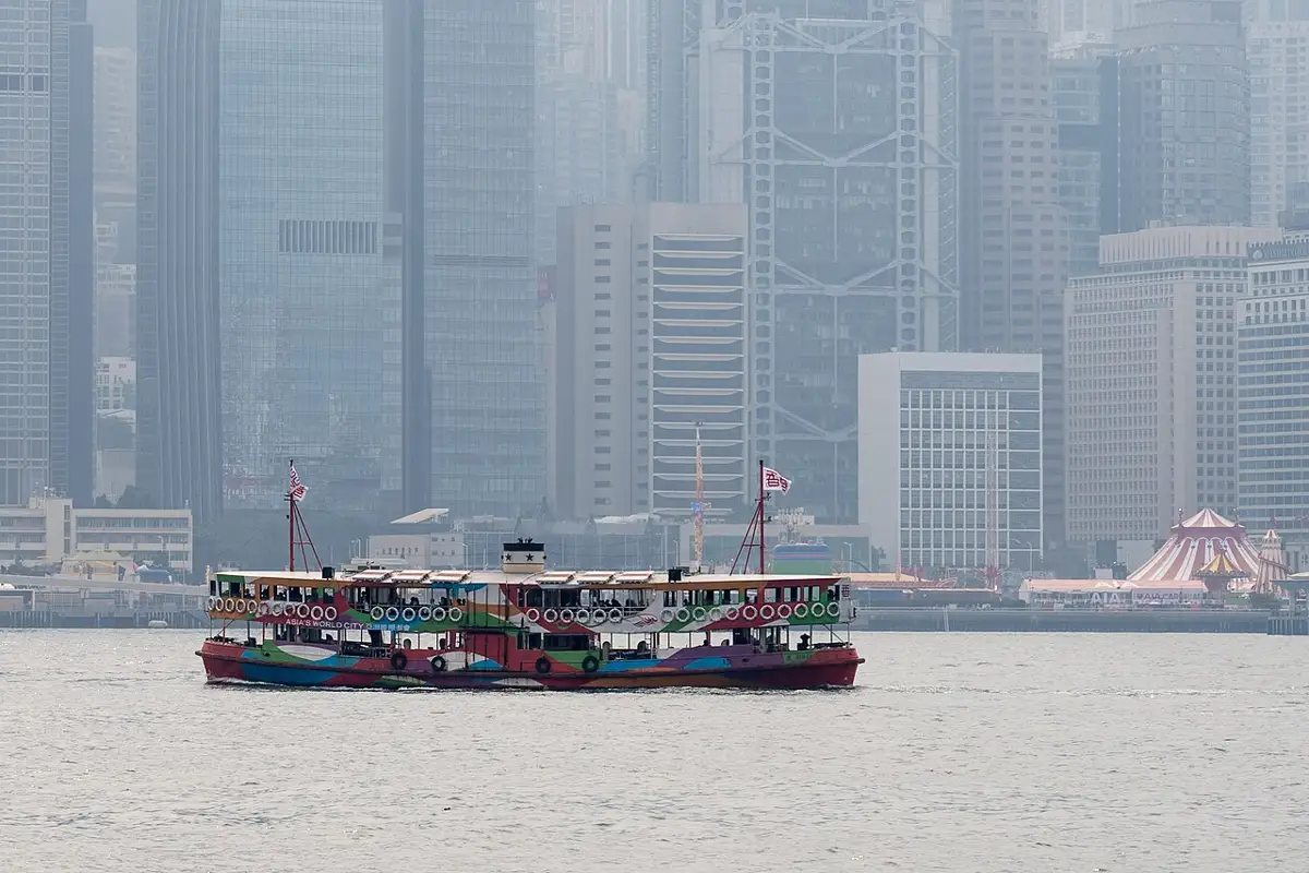 A Star Ferry crossing Victoria Harbour